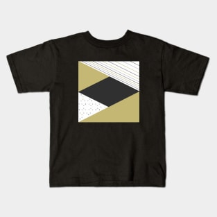 Shapes decor 5. gold. minimal. collage. homedecor. Kids T-Shirt